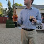 Eric Brown enjoys a beverage at the Park(ing) Day after party. (Mary Beth Brown)