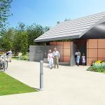 Bike rental and bathroom facilities at Big Four Station. (Courtesy The Estopinal Group)