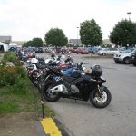 Motorcycle parking at the fairgrounds. (Courtesy Bicycling for Louisville)