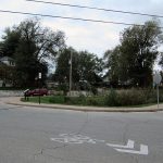 A rain garden was installed at a complex Louisville intersection. (Branden Klayko / Broken Sidewalk)