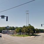 Grinstead Drive meanders off to the left toward the Highlands and Lexington Road veers right toward Downtown. (Courtesy Google)