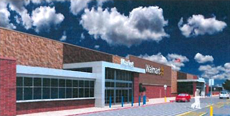 Rendering of the proposed Walmart at 18th Street and Broadway.