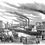 The busy Louisville wharf around the time of the Civil War.  (Courtesy Wikimedia Commons)